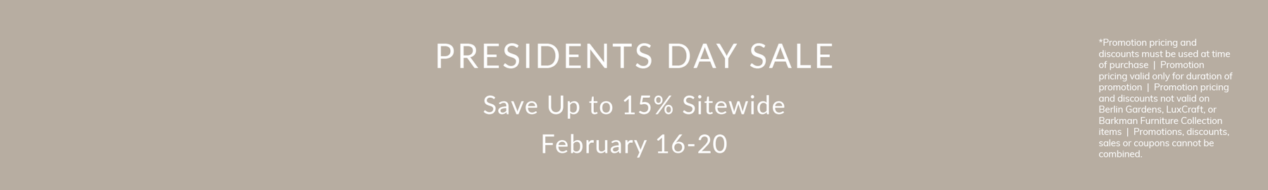 Presidents Day Sitewide Sale