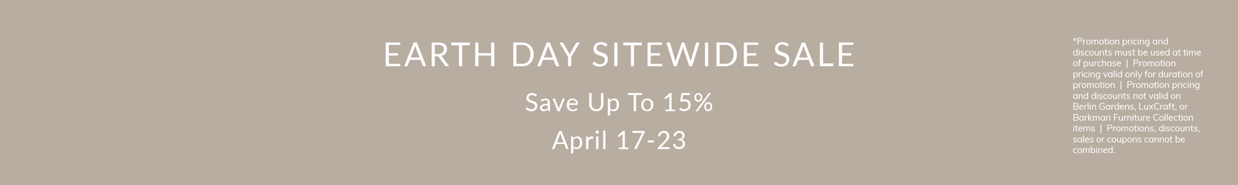 Earth Day Sitewide Sale
