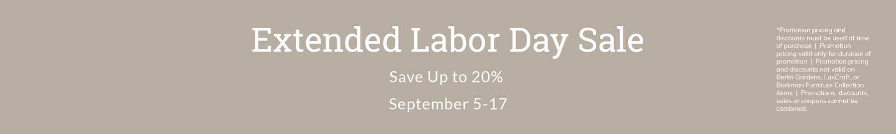 Extended Labor Day Sale