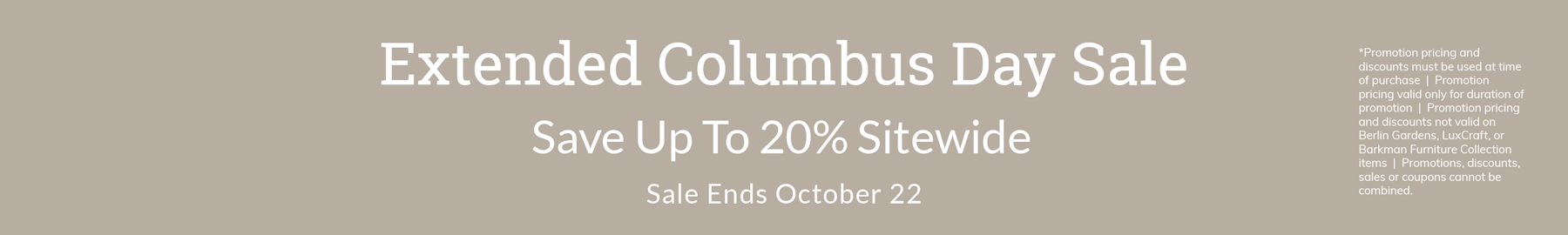 Extended Columbus Sitewide Sale