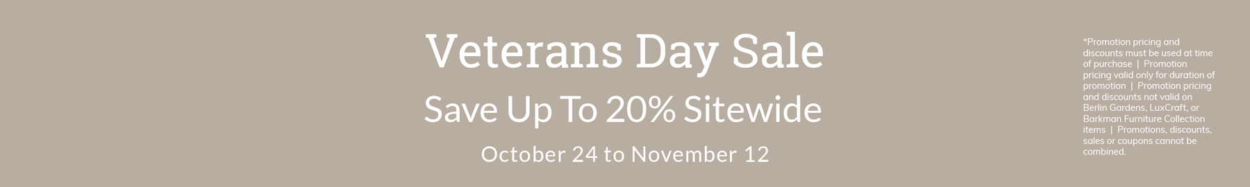 Veterans Day Sitewide Sale